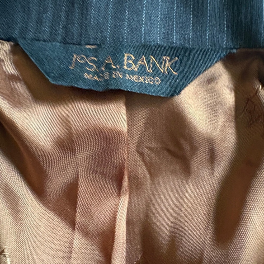 Jos A Bank Joseph Slim Fit Blazer Mens 40L Charcoal Grey Wool Pinstripe Jacket - Picture 5 of 12